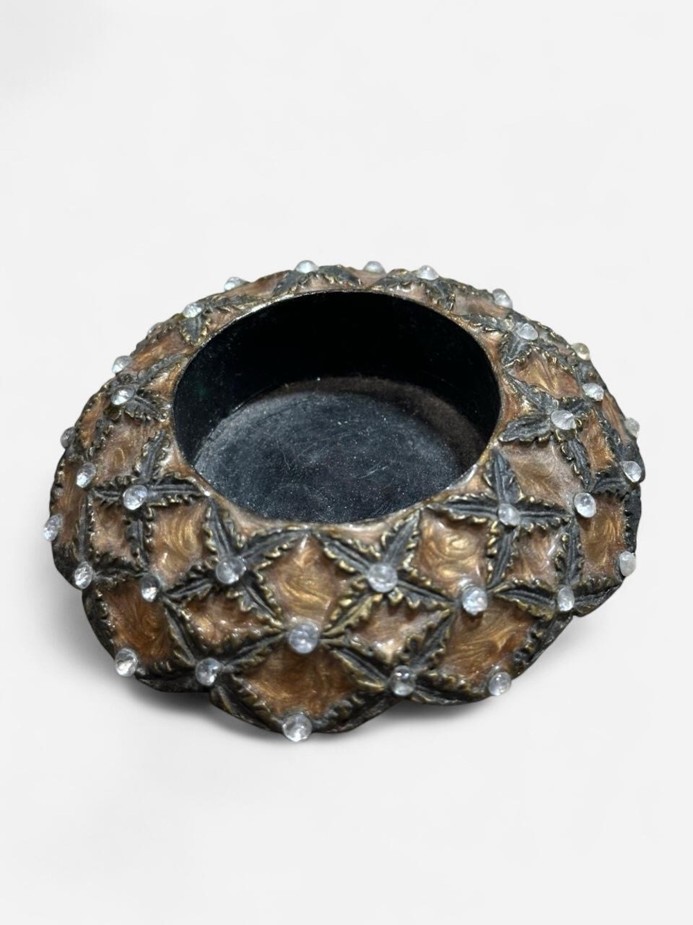 Ornate Bronze-Tone Decorative Candle Holder